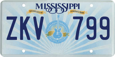 MS license plate ZKV799