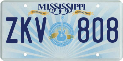 MS license plate ZKV808
