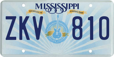 MS license plate ZKV810