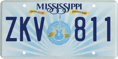 MS license plate ZKV811