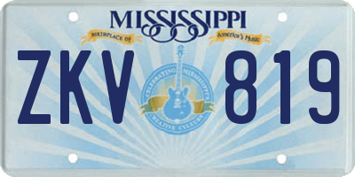 MS license plate ZKV819