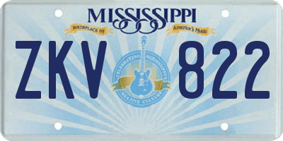 MS license plate ZKV822