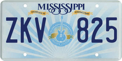 MS license plate ZKV825