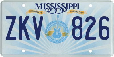 MS license plate ZKV826