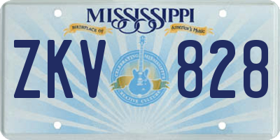 MS license plate ZKV828