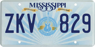 MS license plate ZKV829