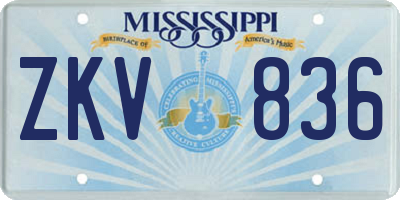 MS license plate ZKV836