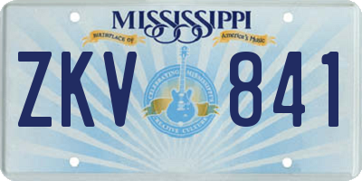 MS license plate ZKV841