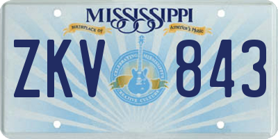 MS license plate ZKV843