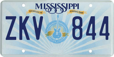 MS license plate ZKV844