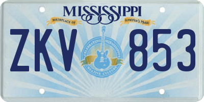 MS license plate ZKV853