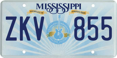 MS license plate ZKV855
