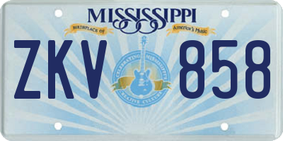 MS license plate ZKV858