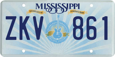 MS license plate ZKV861