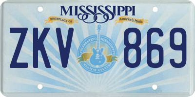 MS license plate ZKV869