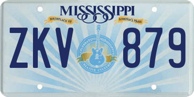 MS license plate ZKV879
