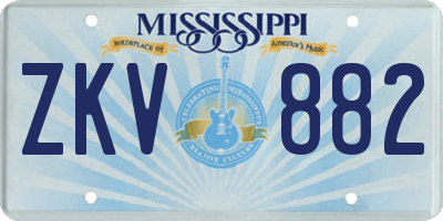 MS license plate ZKV882