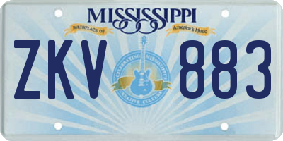 MS license plate ZKV883