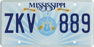 MS license plate ZKV889