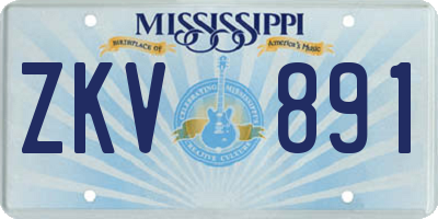 MS license plate ZKV891