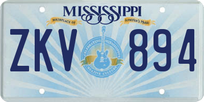 MS license plate ZKV894