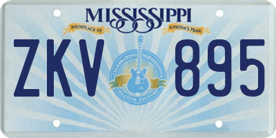 MS license plate ZKV895