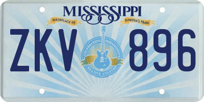 MS license plate ZKV896