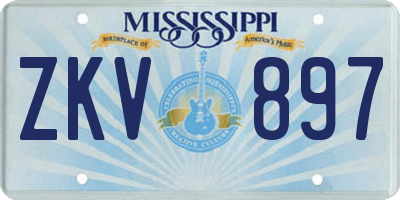 MS license plate ZKV897