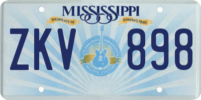 MS license plate ZKV898