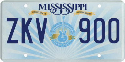 MS license plate ZKV900