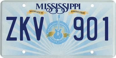 MS license plate ZKV901