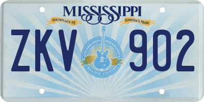 MS license plate ZKV902