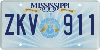 MS license plate ZKV911