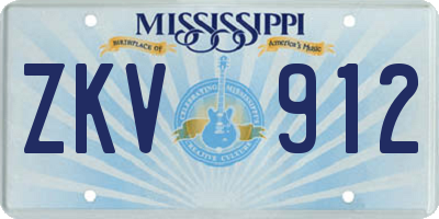 MS license plate ZKV912