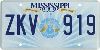 MS license plate ZKV919