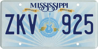 MS license plate ZKV925