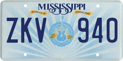 MS license plate ZKV940