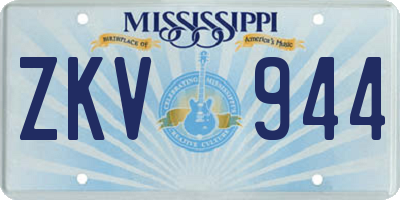 MS license plate ZKV944