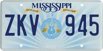MS license plate ZKV945