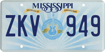 MS license plate ZKV949