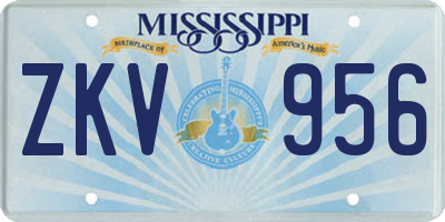 MS license plate ZKV956