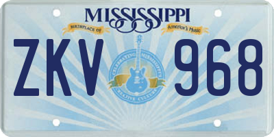MS license plate ZKV968