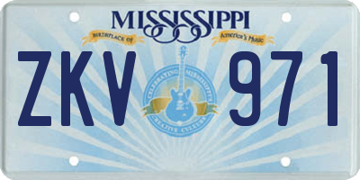 MS license plate ZKV971