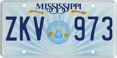 MS license plate ZKV973
