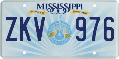 MS license plate ZKV976