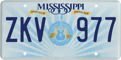 MS license plate ZKV977