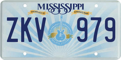 MS license plate ZKV979
