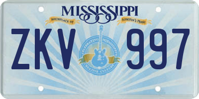 MS license plate ZKV997