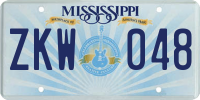 MS license plate ZKW048