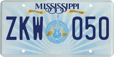 MS license plate ZKW050